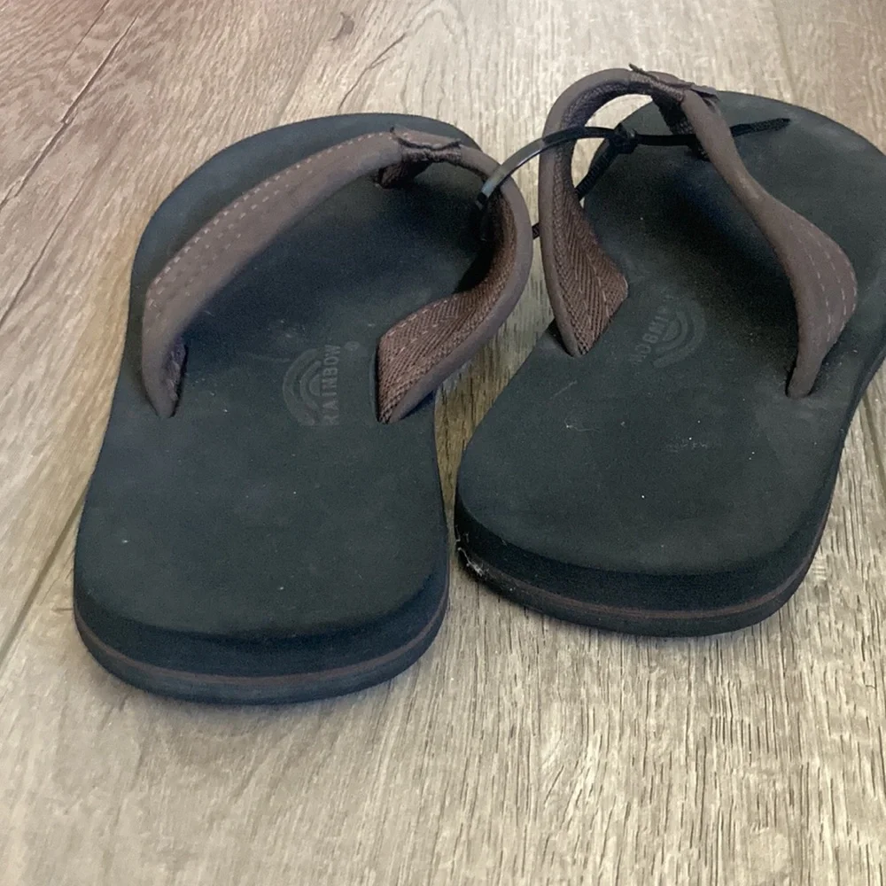 Rainbow Grombow Brown Suede Strap Flip Flops